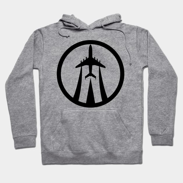 Aircraft with chemtrails inside the circle Hoodie by Avion